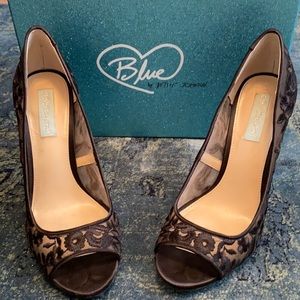 Betsy Johnson Adley Black Peep-toe 4inch heel